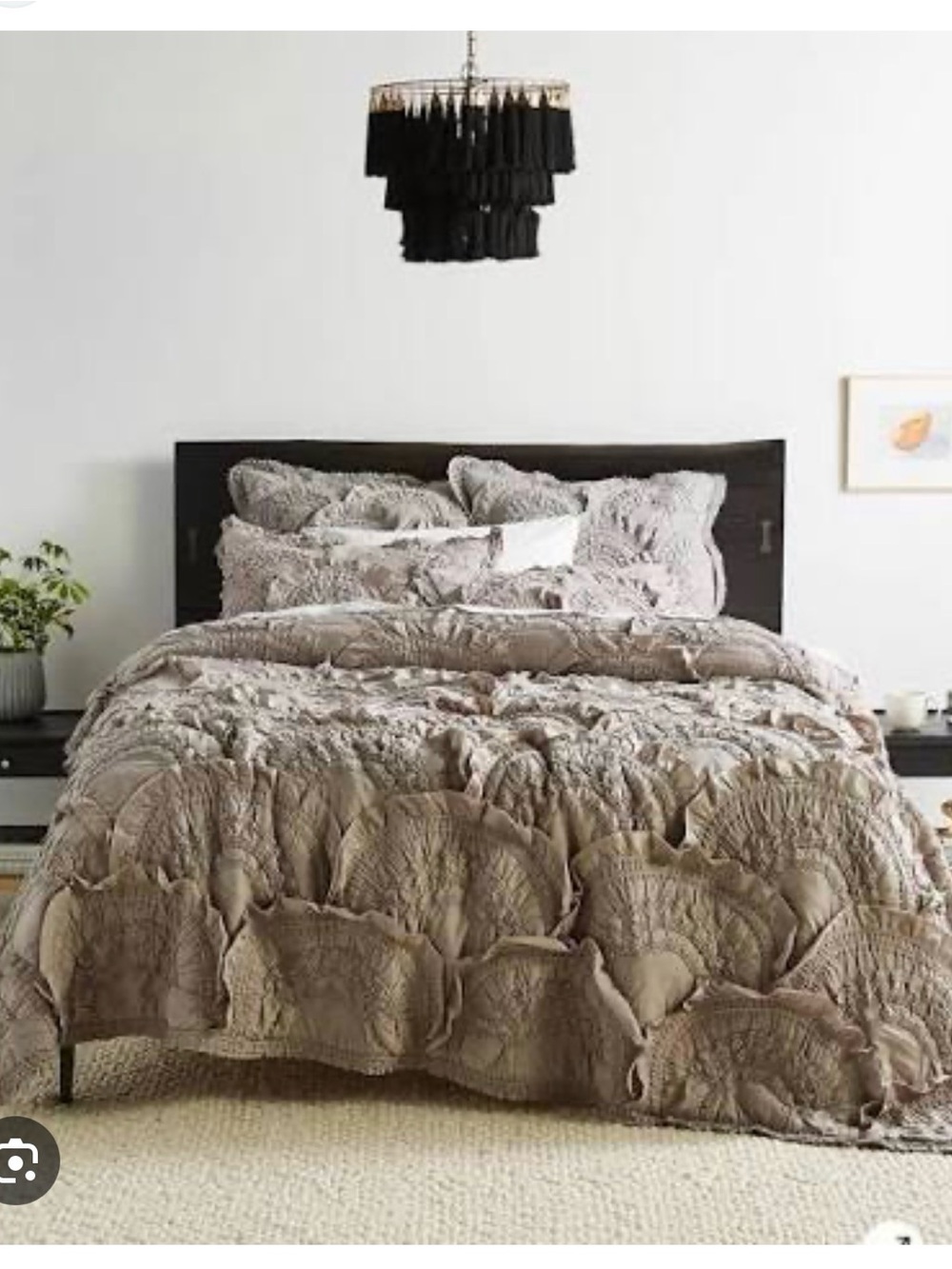 Anthropologie AnthroHome Rivulets Twin Quilt in Grey